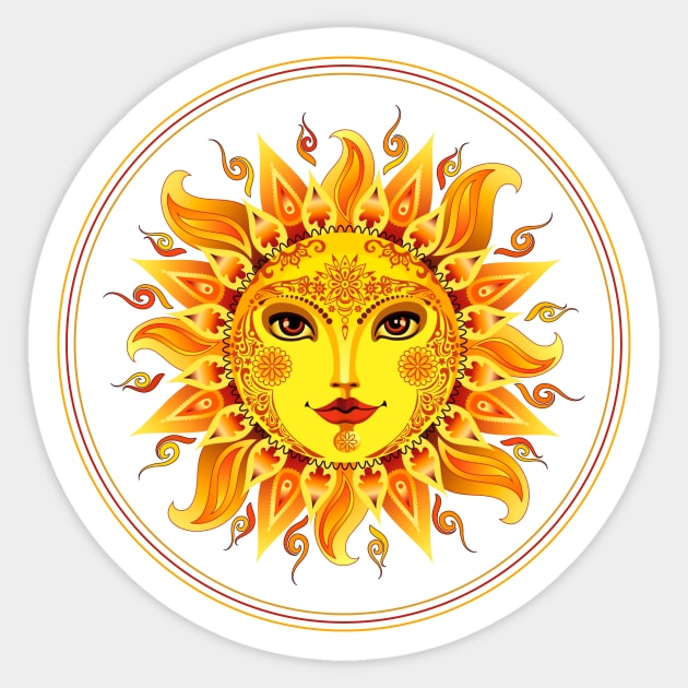 Smiling sun Goddess Sticker by pickledpossums